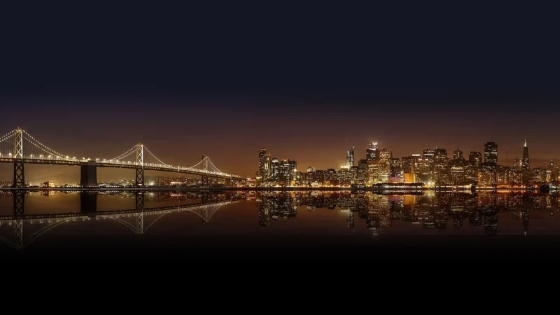 WALLARENA FOTOTAPETA MIASTO NOCĄ MOST SAN FRANCISCO 312X219