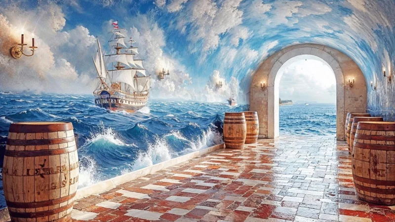 WALLARENA FOTOTAPETA NA DRZWI 3D TUNEL DO KUCHNI ŁAZIENKI